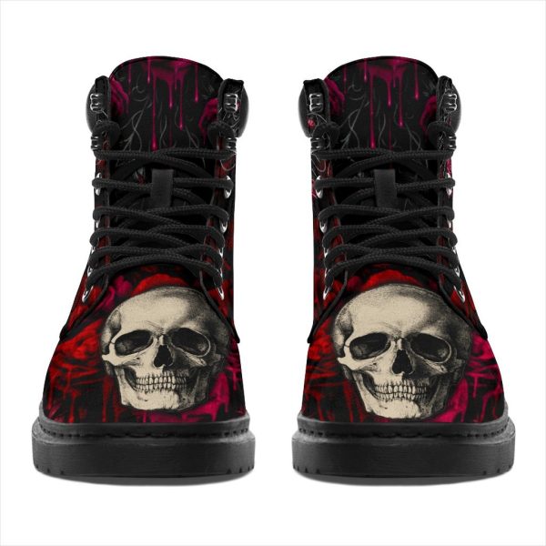 Floral Skull Boots Shoes Amazing Gift Idea-Gearsnkrs