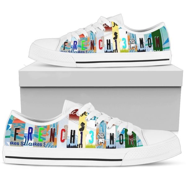 French Bulldog Frenchie Mom Shoes Low Top For Women-Gearsnkrs