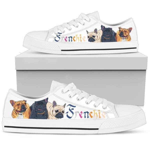 Frenchie Sneakers Low Top Shoes For French Bulldog Lover-Gearsnkrs
