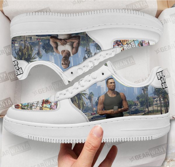 Gta Carl Johnson Air Sneakers Custom Video Game Shoes 1 - Perfectivy