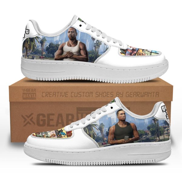 Gta Carl Johnson Air Sneakers Custom Video Game Shoes 2 - Perfectivy