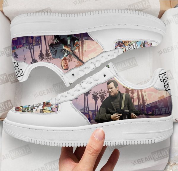 Gta Michael De Santa Air Sneakers Custom Video Game Shoes 1 - Perfectivy