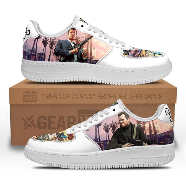 Gta Michael De Santa Air Sneakers Custom Video Game Shoes 2 - Perfectivy