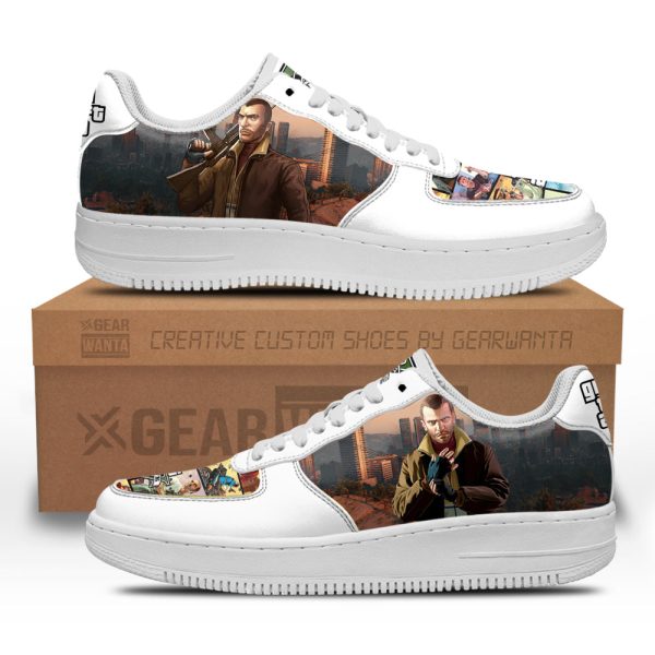 Gta Niko Bellic Air Sneakers Custom Video Game Shoes 2 - Perfectivy