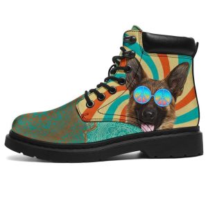 German Shepherd Dog Boots Shoes Hippie Style Funny-Gearsnkrs
