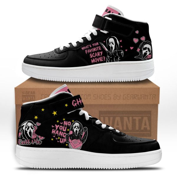 Ghostface Shoes Custom Air Mid Sneakers Horror Fans Perfect Gift For Fan-Gearsnkrs