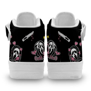 Ghostface Shoes Custom Air Mid Sneakers Horror Fans Perfect Gift For Fan-Gearsnkrs