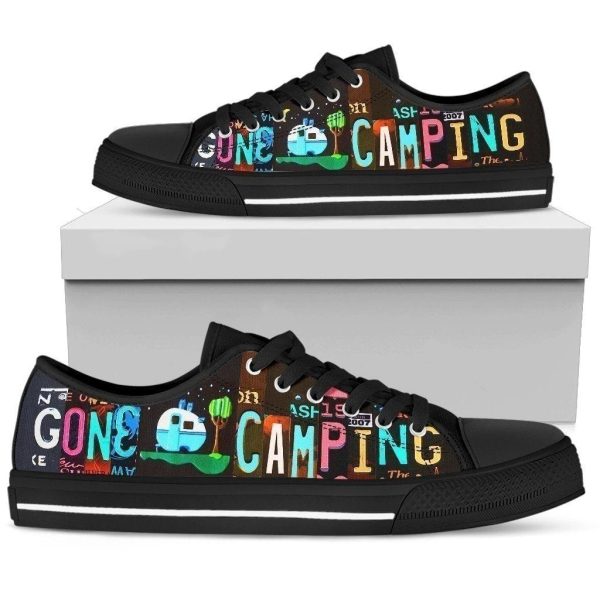 Gone Camping Funny Men'S Sneakers Style Camping Lover Nh08-Gearsnkrs