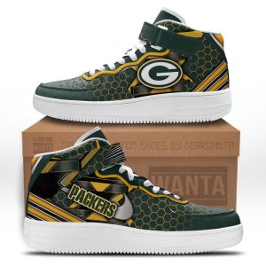 Green Bay Packers Sneakers Custom Air Mid Shoes For Fans-Gear Wanta