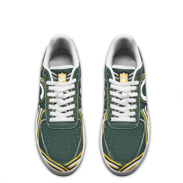 Green Packers Air Sneakers Custom Force Shoes For Fans-Gearsnkrs