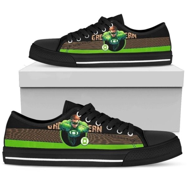 Green Lantern Sneakers Low Top Custom Idea Pt11-Gearsnkrs