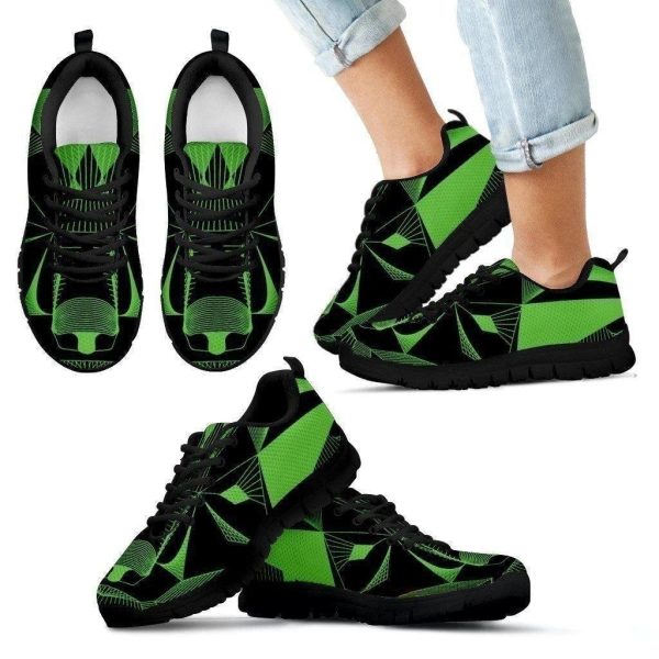 Green Wolf Men'S Sneakers Custom Design Black-Gearsnkrs