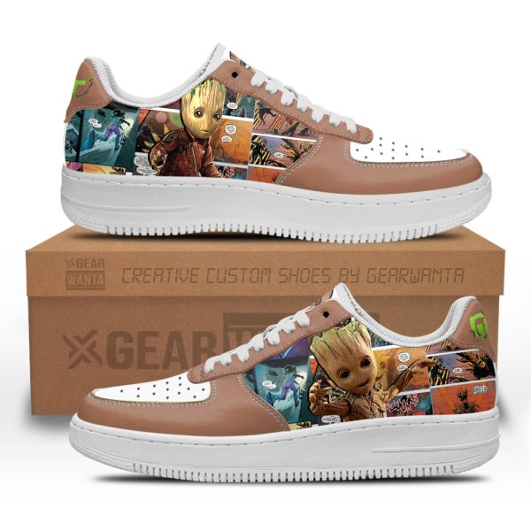 Groot Air Sneakers Custom Superhero Comic Shoes 2 - Perfectivy