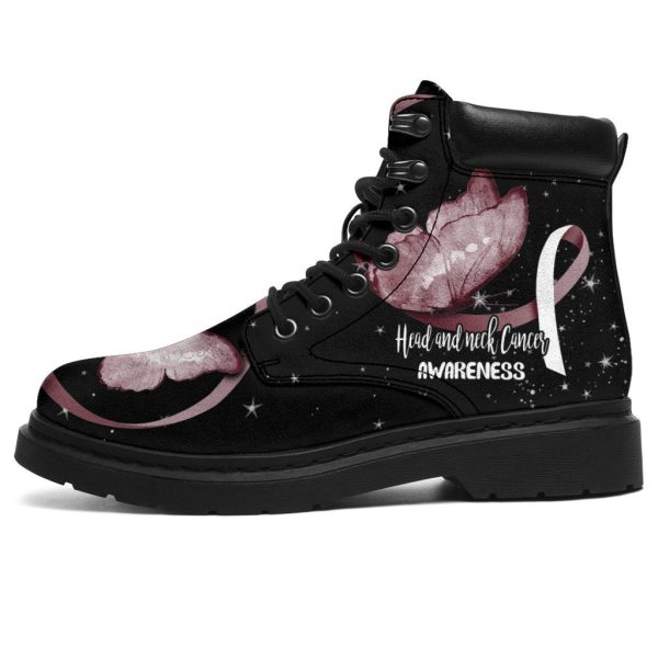 Head And Neck Cancer Awareness Boots Ribbon Shoes-Gearsnkrs