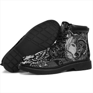 Hippie Wolf Boots Shoes Gift Idea For Wolf Lover-Gearsnkrs