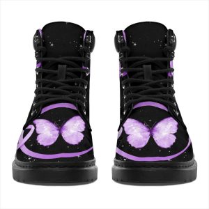 Hodgkin Lymphoma Cancer Awareness Boots Ribbon Shoes-Gearsnkrs