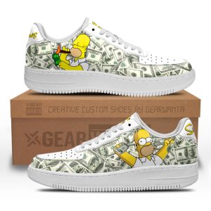 Homer Simpson Air Sneakers Custom Simpson Cartoon Shoes 2 - Perfectivy