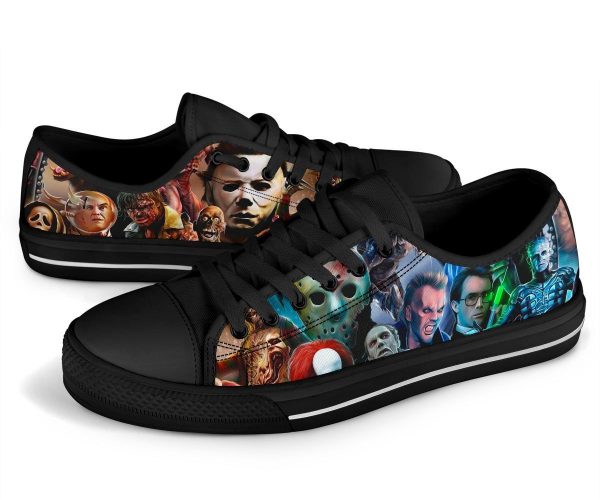 Horror Characters Low Top Shoes Custom Horror Movies Sneakers For Fans-Gearsnkrs