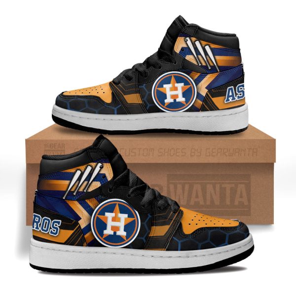 Houston Astros Football Team Kid Sneakers Custom For Kids 1 - Perfectivy