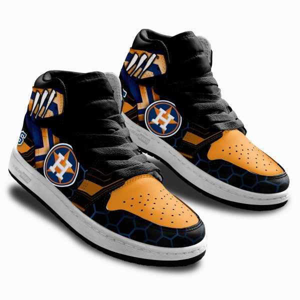 Houston Astros Football Team Kid Sneakers Custom For Kids 2 - Perfectivy