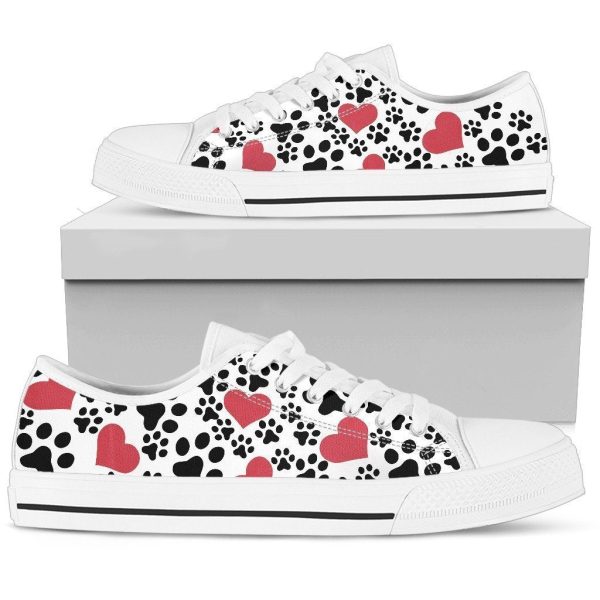 I Love Dog Paws Sneakers Low Top Shoes-Gearsnkrs