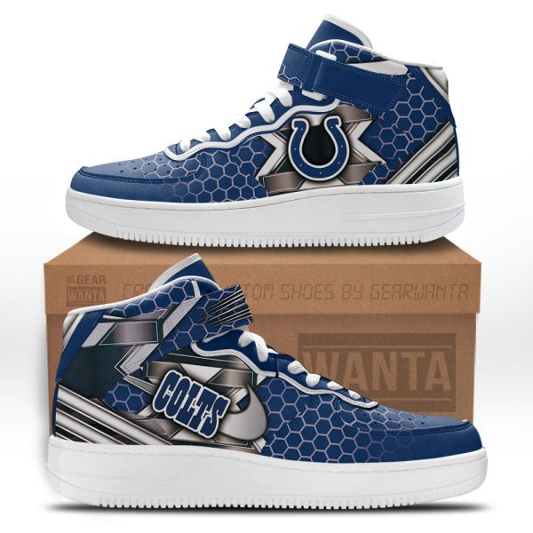 Indianapolis Colts Sneakers Custom Air Mid Shoes For Fans-Gearsnkrs