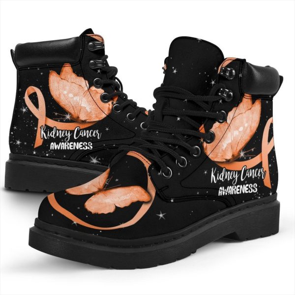 Kidney Cancer Awareness Boots Ribbon Butterfly Shoes Gift-Gearsnkrs