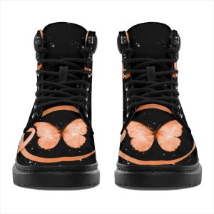 Kidney Cancer Awareness Boots Ribbon Butterfly Shoes Gift-Gearsnkrs