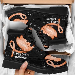 Kidney Cancer Awareness Boots Ribbon Butterfly Shoes Gift-Gearsnkrs