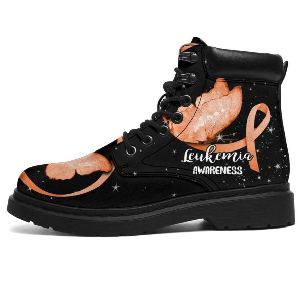 Leukemia Awareness Boots Ribbon Butterfly Shoes Gift Idea-Gearsnkrs