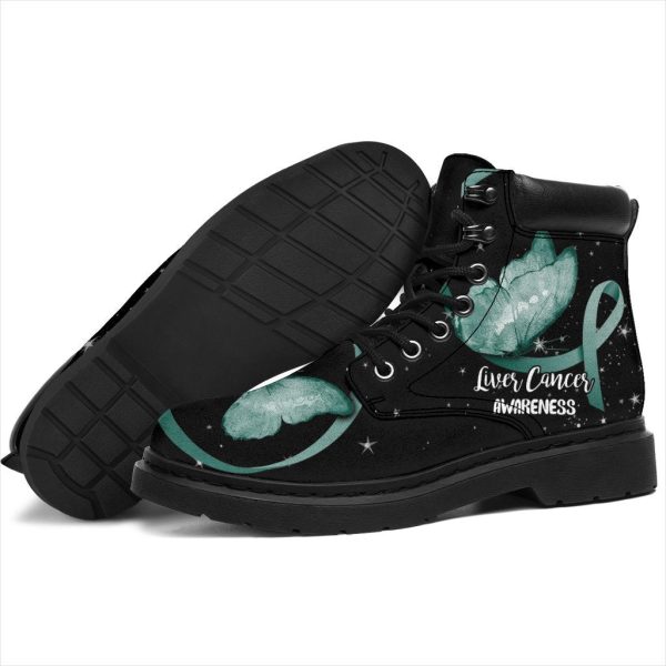 Liver Awareness Boots Ribbon Butterfly Shoes Gift Idea-Gearsnkrs