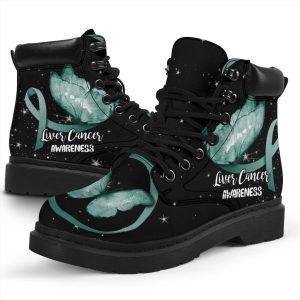 Liver Awareness Boots Ribbon Butterfly Shoes Gift Idea-Gearsnkrs