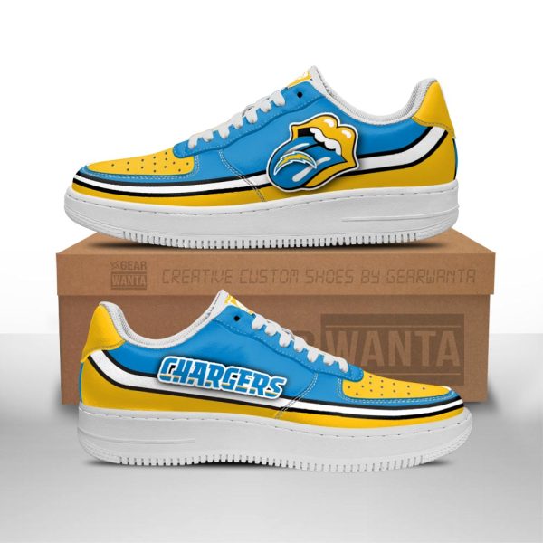 Los Angeles Chargers Air Sneakers Custom Force Shoes Sexy Lips For Fans-Gearsnkrs