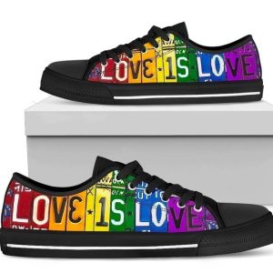 Love Is Love LGBT Pride Women's Sneakers Low Top Shoes-Gear Wanta