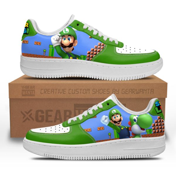 Luigi Super Mario Air Sneakers Custom For Gamer Shoes 2 - Perfectivy