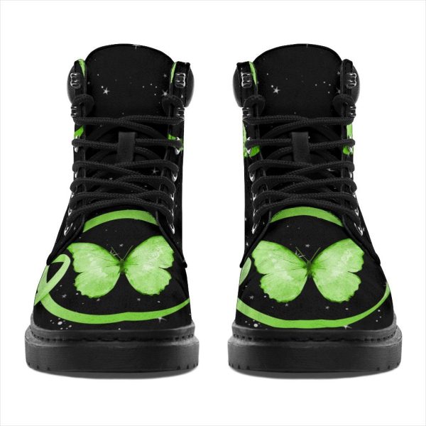 Lymphoma Awareness Boots Ribbon Butterfly Shoes-Gearsnkrs