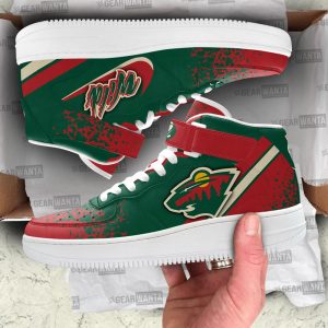 M Wild Air Mid Shoes Custom Hockey Sneakers Fans-Gearsnkrs
