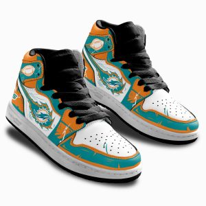 Miami Dolphins Football Team Kid Sneakers Custom For Kids 2 - PerfectIvy