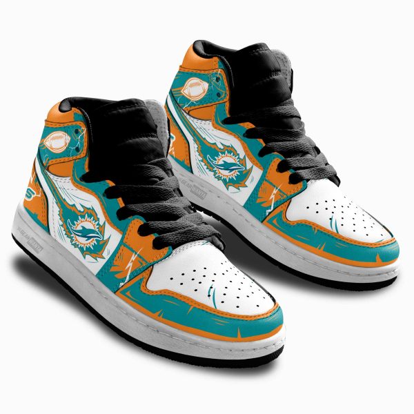 Miami Dolphins Football Team Kid Sneakers Custom For Kids 2 - Perfectivy