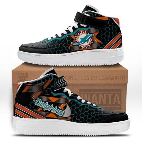 Miami Dolphins Sneakers Custom Air Mid Shoes For Fans-Gearsnkrs