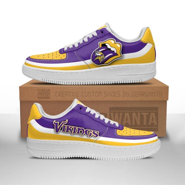 Minnesota Vikings Air Sneakers Custom Force Shoes Sexy Lips For Fans-Gearsnkrs