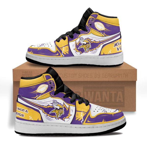 Minnesota Vikings Football Team Kid Sneakers Custom For Kids 1 - Perfectivy