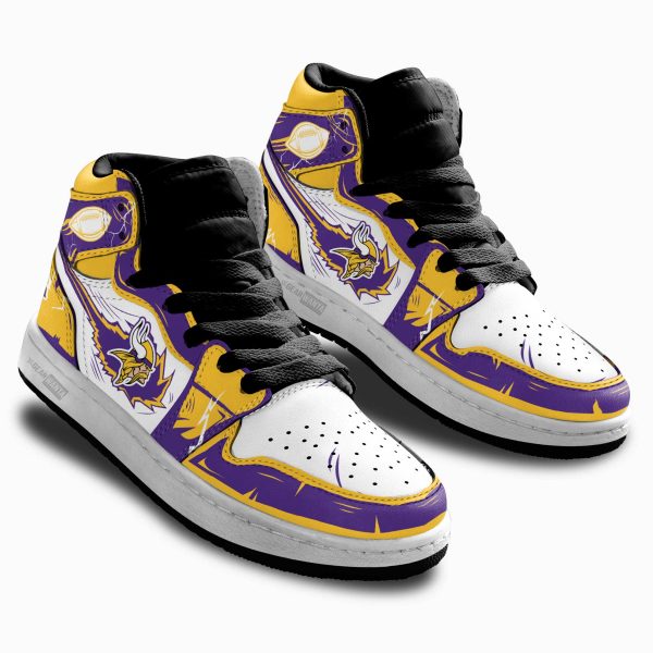 Minnesota Vikings Football Team Kid Sneakers Custom For Kids 2 - Perfectivy