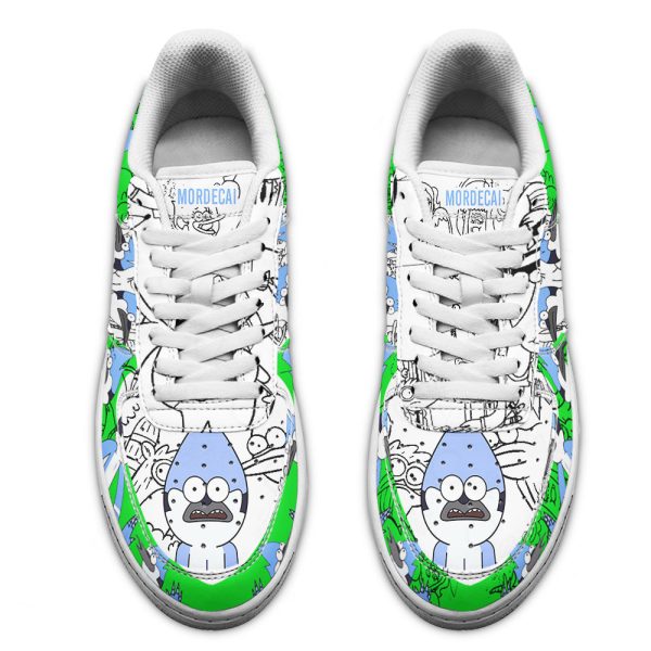 Mordecai Regular Show Air Sneakers Custom Cartoon Shoes 3 - Perfectivy