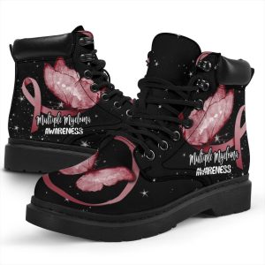 Multiple Myeloma Cancer Awareness Boots Ribbon Butterfly Shoes-Gearsnkrs