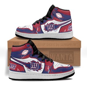 NY Giants Football Team Kid Sneakers Custom For Kids 1 - PerfectIvy