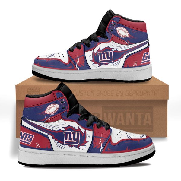 Ny Giants Football Team Kid Sneakers Custom For Kids 1 - Perfectivy