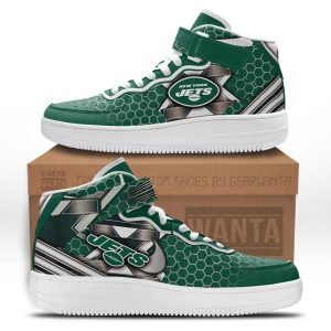 NY Jets Sneakers Custom Air Mid Shoes For Fans-Gear Wanta