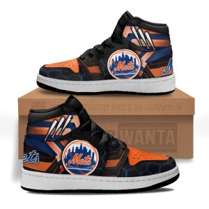 NY Mets Football Team Kid Sneakers Custom For Kids 1 - PerfectIvy