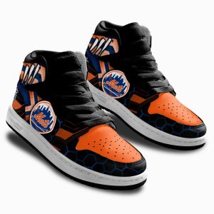 NY Mets Football Team Kid Sneakers Custom For Kids 2 - PerfectIvy